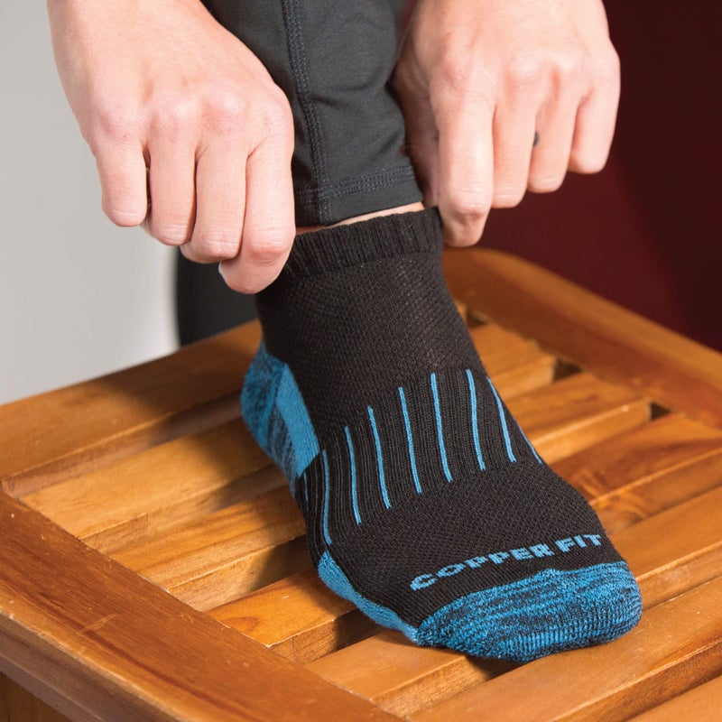 Copper Fit Unisex Copper Infused No Show Socks - 3 Pack , Large/X-Large, Black - Image 4
